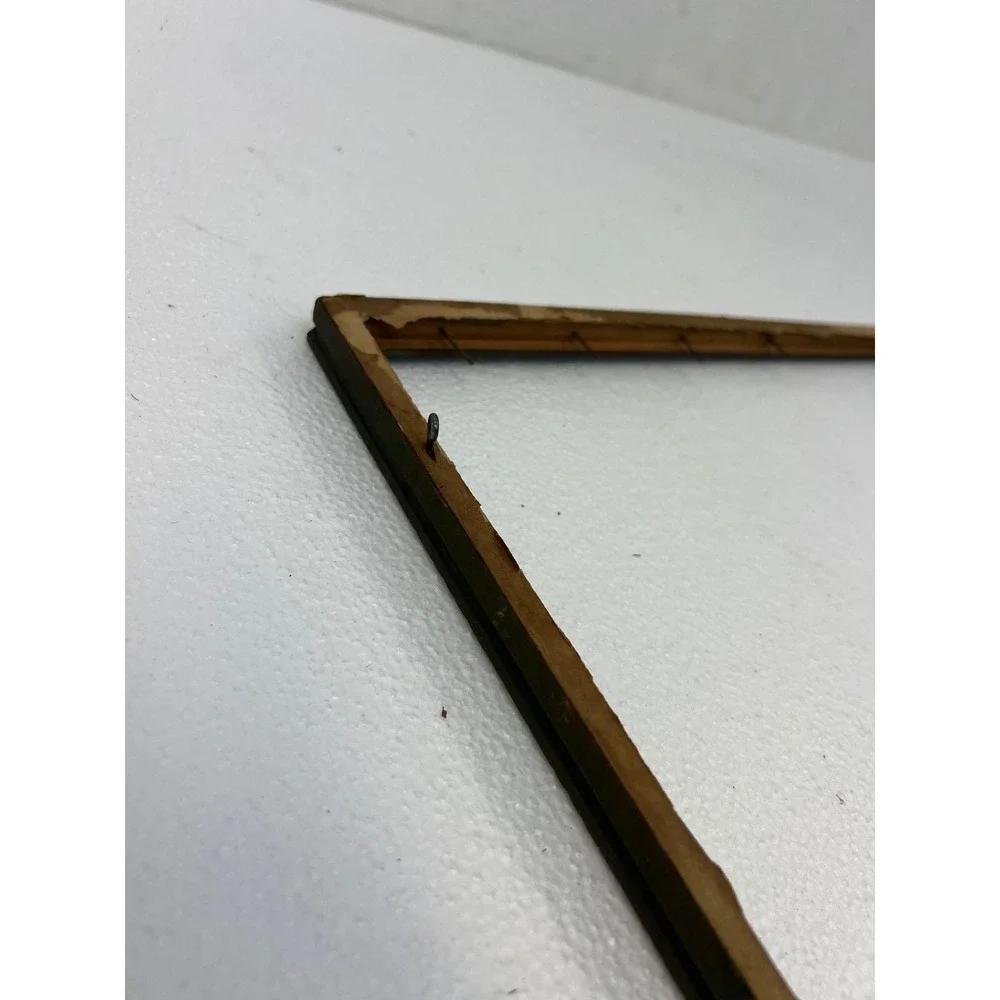 Vintage Art Deco Green Gold Wood Picture Frame 9x12 Nouveau Carved Trim Gilted